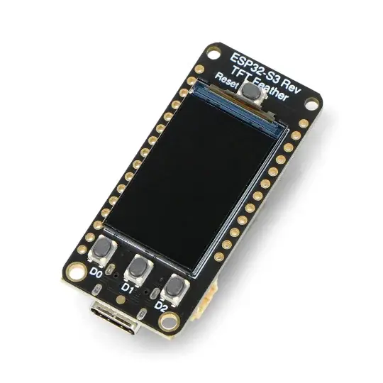 Feather ESP32-S3 Reverse s TFT displejem - Modul WiFi - 4 MB Flash 2 MB PSRAM - Kompatibilní s Arduino - Adafruit 5691 Dokud Zásoby Vydrží