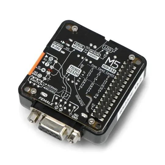 Finální Výprodej Modul RS232 13.2 - Komunikační modul RS232 - Zásuvka DB9 - M5Stack 130
