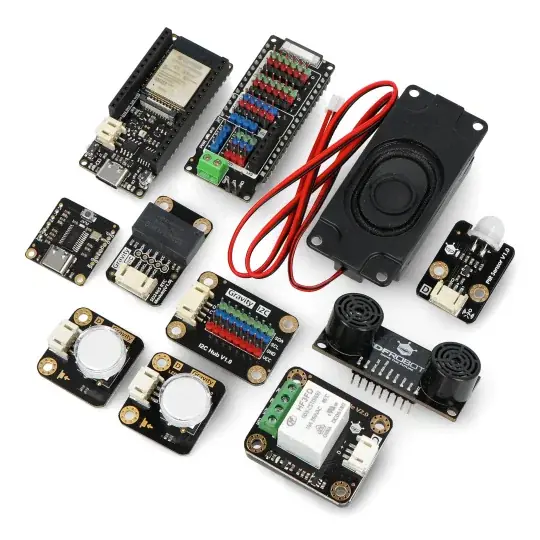 Hackster & DFRobot IoT Starter Kit EEDU Kit - IoT senzor Set - ESP32 - DFRobot TEM2022B-CS-1 Akční Nabídka