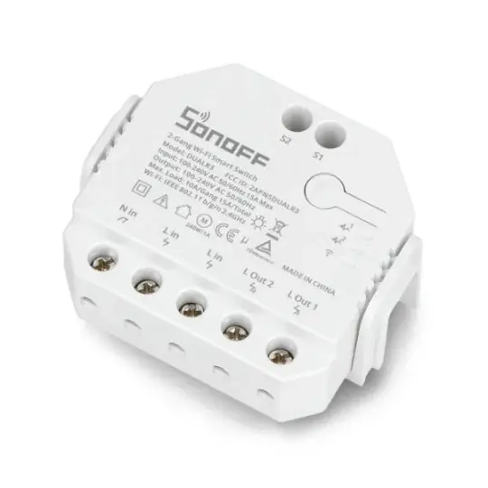 Must-Have Sonoff Dual R3 - dvojitý spínač, WiFi relé s měřením výkonu - roletový ovladač