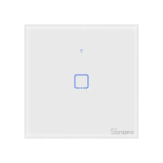 Sonoff T2EU1C-RF - jednokanálový dotykový nástěnný vypínač - RF 433 MHz - bílý Ihned K Objednání