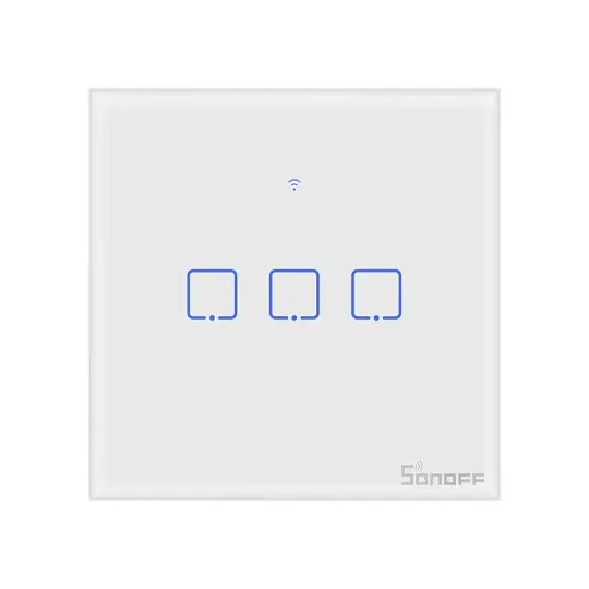 Originální Sonoff T2EU3C-RF - tříkanálový dotykový nástěnný vypínač - RF 433 MHz - bílý