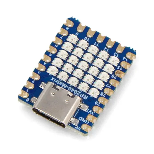 Výprodej RP2040-Matrix - deska s mikrokontrolérem RP2040 a 5x5 LED matricí - Waveshare 24594