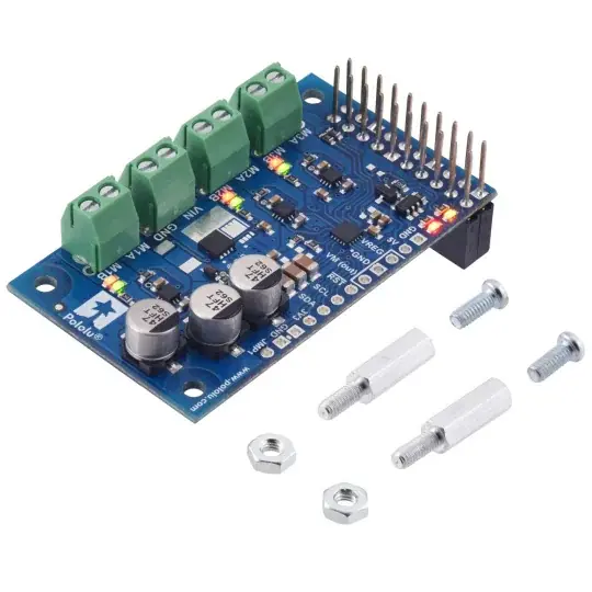 M3H550 - tříkanálový DC 22V/1,7A ovladač motoru - štít pro Raspberry Pi - sestavený - Pololu 5071 Odeslání Ihned