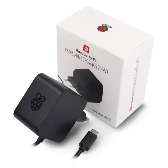 Raspberry Pi 27W USB-C napájecí zdroj - oficiální USB C napájecí zdroj 5,1V / 5A pro Raspberry Pi 5 - černý Časově Omezené