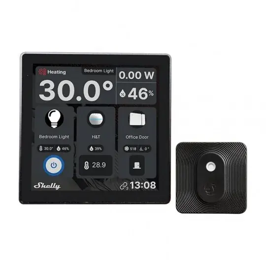 Shelly nástěnný displej + Blu H&T - chytrý ovládací panel 5A WiFi/Bluetooth - černý Cenový Hit