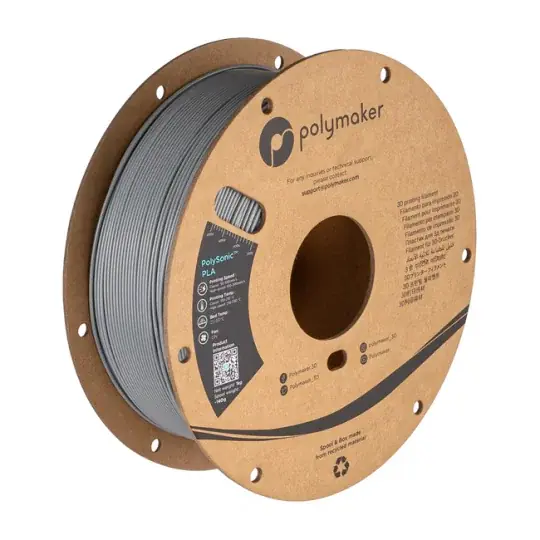 Nízká Cena Polymaker PolySonic High Speed PLA 1,75 mm 1 kg - Šedá