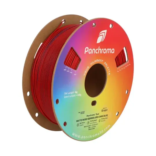 Autentický Filament Polymaker Panchroma PLA Dual Mixed Berries 1,75 mm 1 kg - červeno-tmavě modrá