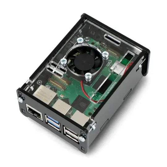 Výhodná Nabídka Pouzdro pro Raspberry Pi 5 s ventilátorem - černé