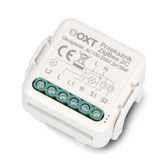 Nakupujte Hned Tuya – 2kanálové mini ZigBee zapuštěné relé – aplikace pro Android/iOS – OXT T262
