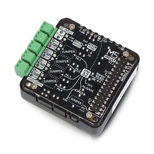 Novinka 4kanálové relé 13.2 Modul V1.1 - 4kanálové relé - STM32F030 - M5Stack M121-V11