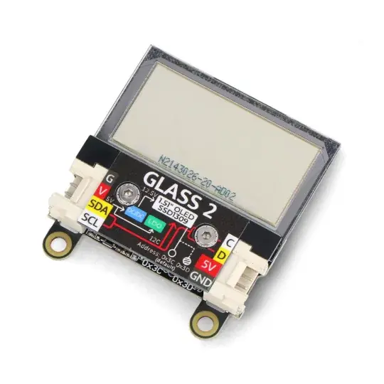 Jednotka Glass2 - s průhledným OLED displejem 1,51'' 128x64px - M5Stack U158-B Jen Po Omezenou Doba