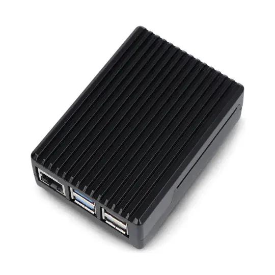 Pouzdro pro Raspberry Pi 5 - s výřezy - hliník - černé Akční Nabídka