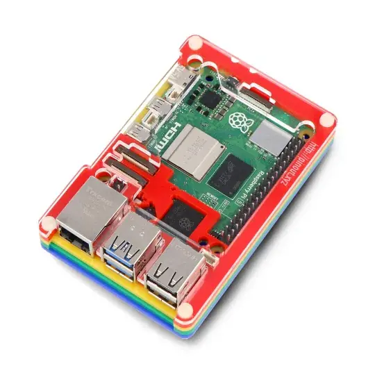 Pibow Coupe 5 - pouzdro pro Raspberry Pi 5 - Rainbow - PiMoroni PIM678 Přímo Od Výrobce