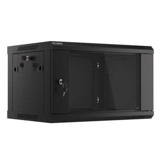 Závěsná racková instalační skříň - 19'' 6U 600x450mm - černá - Lanberg WF01-6406-10B Must-Have