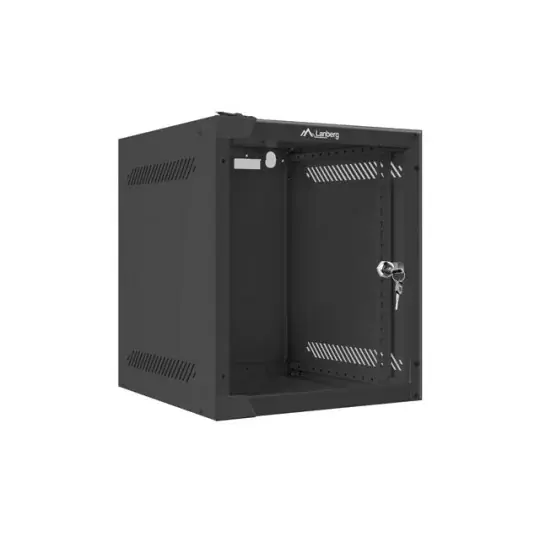 Závěsná regálová instalační skříň - 10'' 6U 280x310mm - černá - Lanberg WF10-2306-10B Autentický