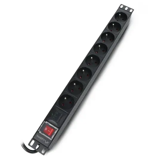 Vrácení Zdarma Napájecí lišta pro 19'' serverové racky - 8 zásuvek 16A - 2m - černá - Lanberg PDU-08E-0200-BK