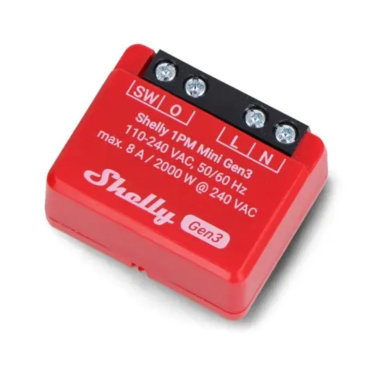 Omezená Nabídka Shelly 1PM Mini Gen3 - 1x 240V/8A WiFi/Bluetooth relé - měření energie