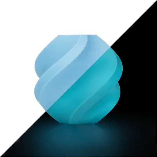 Bambu Lab PLA Žhavící vlákno 1,75 mm 1 kg – součástí balení s opakovaně použitelnou cívkou – Glow Blue Autentický