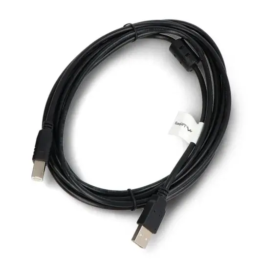 Lanberg USB A - USB B 2.0 kabel - s feritovým filtrem - černý - 3m Finální Výprodej