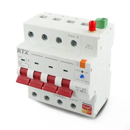 Tuya - 3-fázová WiFi pojistka s měřičem energie - 4P 63A - RTX WCB63-4P Akční Cena