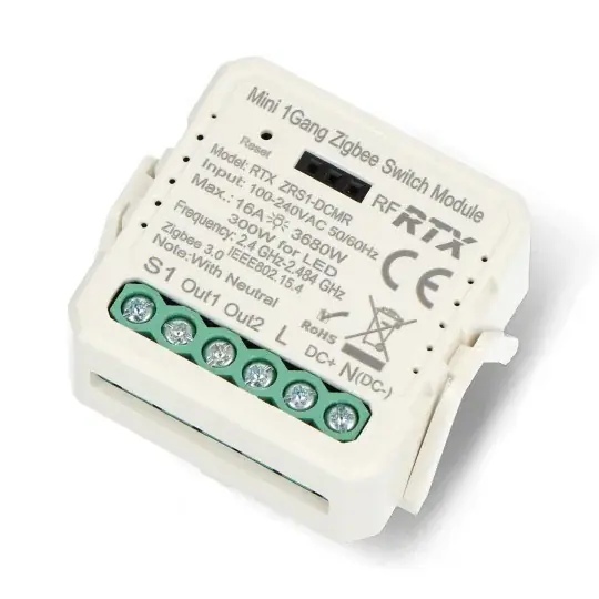 Tuya - beznapěťové relé 12V/230V - ZigBee - Android/iOS aplikace - RTX ZRS1-DCMR Akční Cena