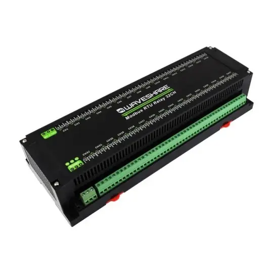 Nová Kolekce Reléový modul 32 kanálů s optoizolací - kontakty 10A/250VAC/30VDC - cívka 7V-36V - Modbus RS485 - Waveshare 25140