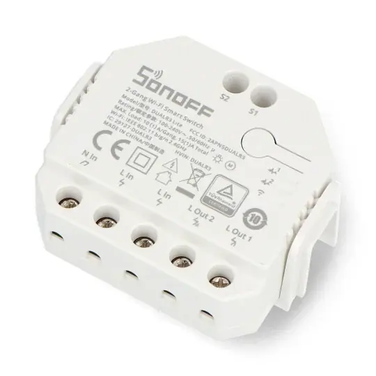 Sezónní Sleva Sonoff Dual R3 Lite - dvojitý spínač, WiFi relé - ovladač rolet