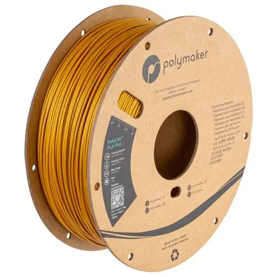 Polymaker vlákna PolyLite Metalic PLA Pro 1,75 mm 1 kg - Zlatá Nízká Cena