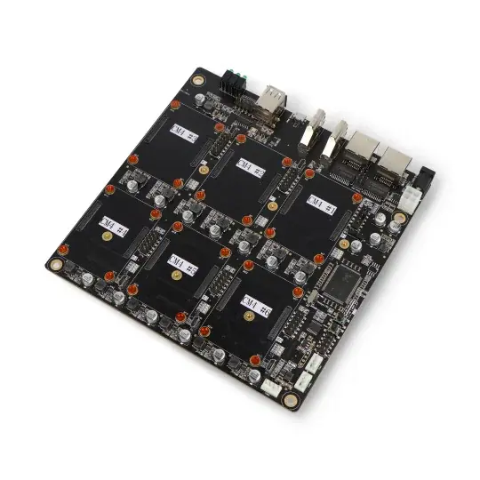 DeskPi Super6C Raspberry Pi CM4 Cluster Board - Mini-ITX základní deska pro 6 Raspberry Pi CM4 modulů - Seeedstudio 114110107 Omezená Nabídka