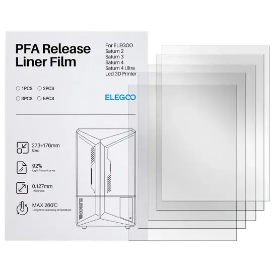 PFA fólie pro 3D tiskárny Elegoo Saturn - 273x176mm - 5 ks. Must-Have