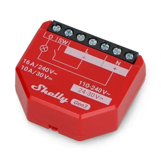 Nová Kolekce Shelly 1PM Gen3 - 1x relé AC 110-240V, DC 24-30V, WiFi/Bluetooth 16A - měření energie - Android/iOS aplikace