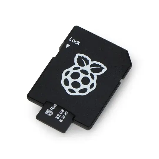 Paměťová karta Raspberry microSD 32 GB 100 MB/s třídy A2 s operačním systémem Raspberry Pi - s adaptérem a pouzdrem v balení Dokud Zásoby Vydrží