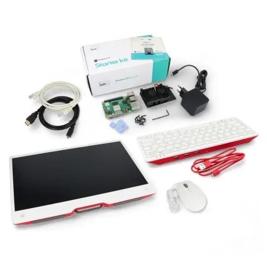 Kompletní sada justPi - Raspberry Pi 5 WiFi 8GB RAM + monitor + 32GB microSD + oficiální příslušenství Rychlé Dodání