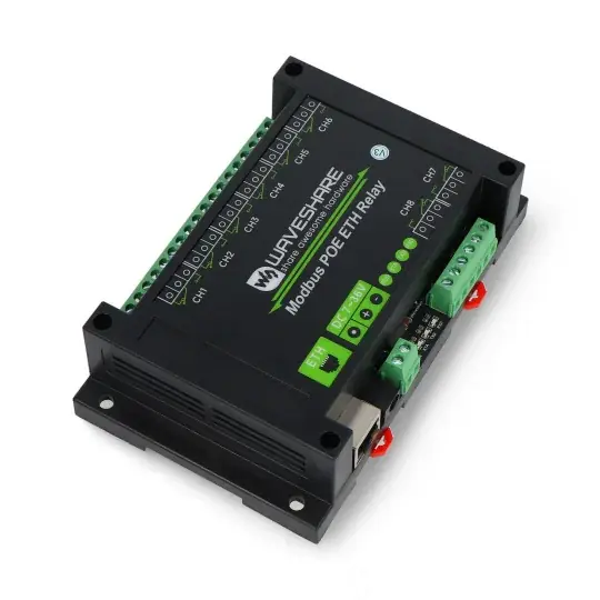 Jen Po Omezenou Doba 8kanálový reléový modul s optoizolací - kontakty 10A/250VAC/30VDC - cívka 7V-36V - Modbus PoE - Waveshare 24964