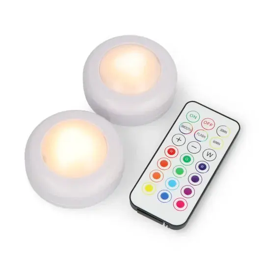 Sada RGBW LED lamp s dálkovým ovládáním - KC007 - 16 barev - 62,2x27,6 mm - 2 ks - Bambu Lab Akce