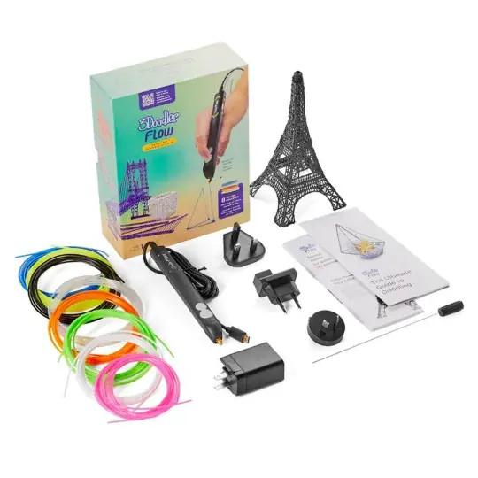3D tiskové pero 3Doodler Flow Essentials - sada 8 filamentů + příslušenství Omezená Nabídka