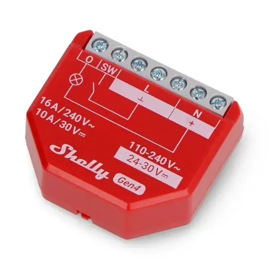 Nejprodávanější Shelly 1PM Gen4 - WiFi/Bluetooth/ZigBee/Matter 16A relé - měření energie - aplikace pro Android/iOS