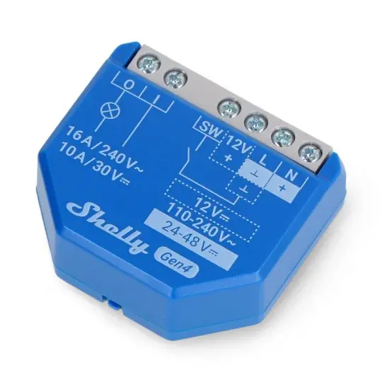 Shelly 1 Gen4 - WiFi/Bluetooth/ZigBee/Matter 16A relé - aplikace pro Android/iOS Jen Po Omezenou Doba