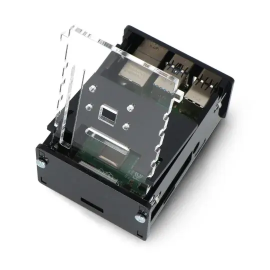 Pouzdro pro Raspberry Pi 4B s nastavitelným držákem kamery - černé Značkový
