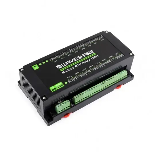 16kanálový reléový modul s optoizolací - kontakty 10A/250VAC/30VDC - cívka 5V - Modbus RS485 - Waveshare 24921 Sleva