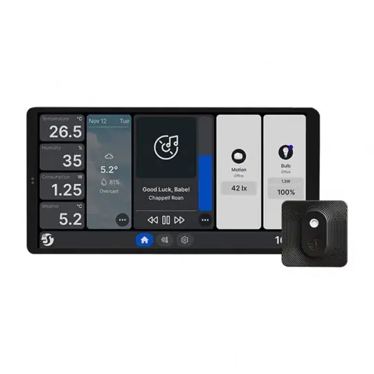 Shelly Wall Display X2 - Chytrý ovládací panel s 5A WiFi/Bluetooth relé + BLU H&T senzorem - Černý Omezená Nabídka