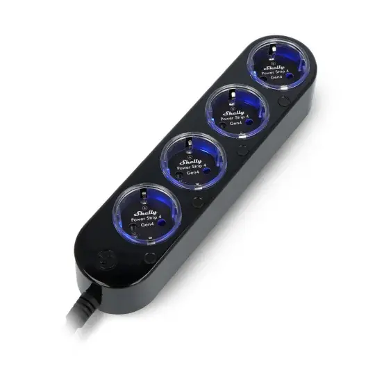 Hit Sezóny Shelly Power Strip 4 Gen4 - Chytrý prodlužovací kabel - Černý