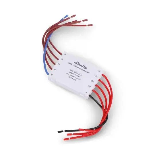 Vrácení Zdarma Shelly Decoupler - 4kanálový oddělovač 230V