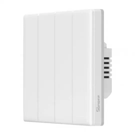 Levný Sonoff TX T5 4C - Chytrý dotykový WiFi nástěnný vypínač - 4 kanály - bílý