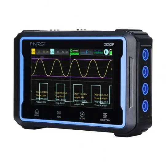 Přenosný osciloskop FNIRSI 2C53P 3 v 1 s multimetrem a generátorem signálu 50 MHz, 2 kanály Cenově Výhodný
