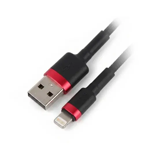 Kabel Baseus Cafule USB A - Lightning, černý a červený - 1 m Oblíbený