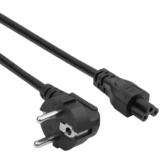 Must-Have Napájecí kabel IEC C5/IEC C7 s čtyřlístkem - 3m černý - Akyga AK-NB-10A