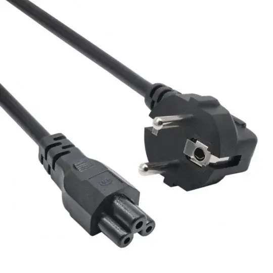Nejlepší Cena Napájecí kabel IEC C5/IEC C7 s trojlístkem - 1 m černý - Akyga AK-NB-08C
