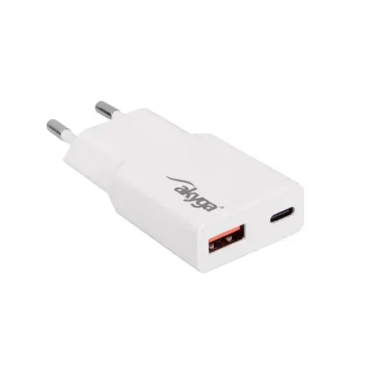 Nejlepší Cena Napájecí zdroj s USB typu C a USB typu A - 5-20V/1,5-3A 30W - Akyga AK-CH-27